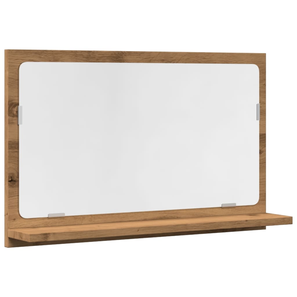 vidaXL Dulap baie cu oglindă stejar artizanal 60x11x37 cm, lemn vidaXL Dulap baie cu oglindă stejar artizanal 60x11x37 cm, lemn