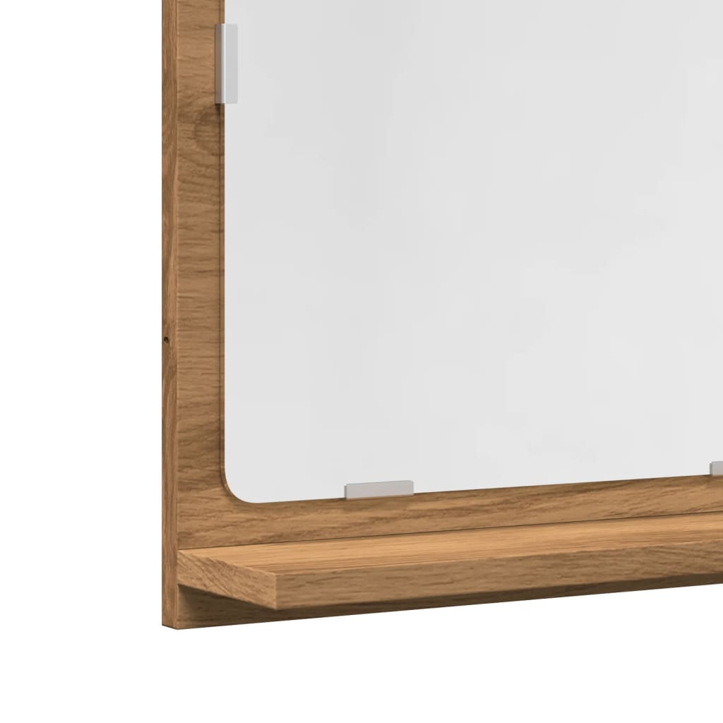 vidaXL Dulap baie cu oglindă stejar artizanal 60x11x37 cm, lemn vidaXL Dulap baie cu oglindă stejar artizanal 60x11x37 cm, lemn