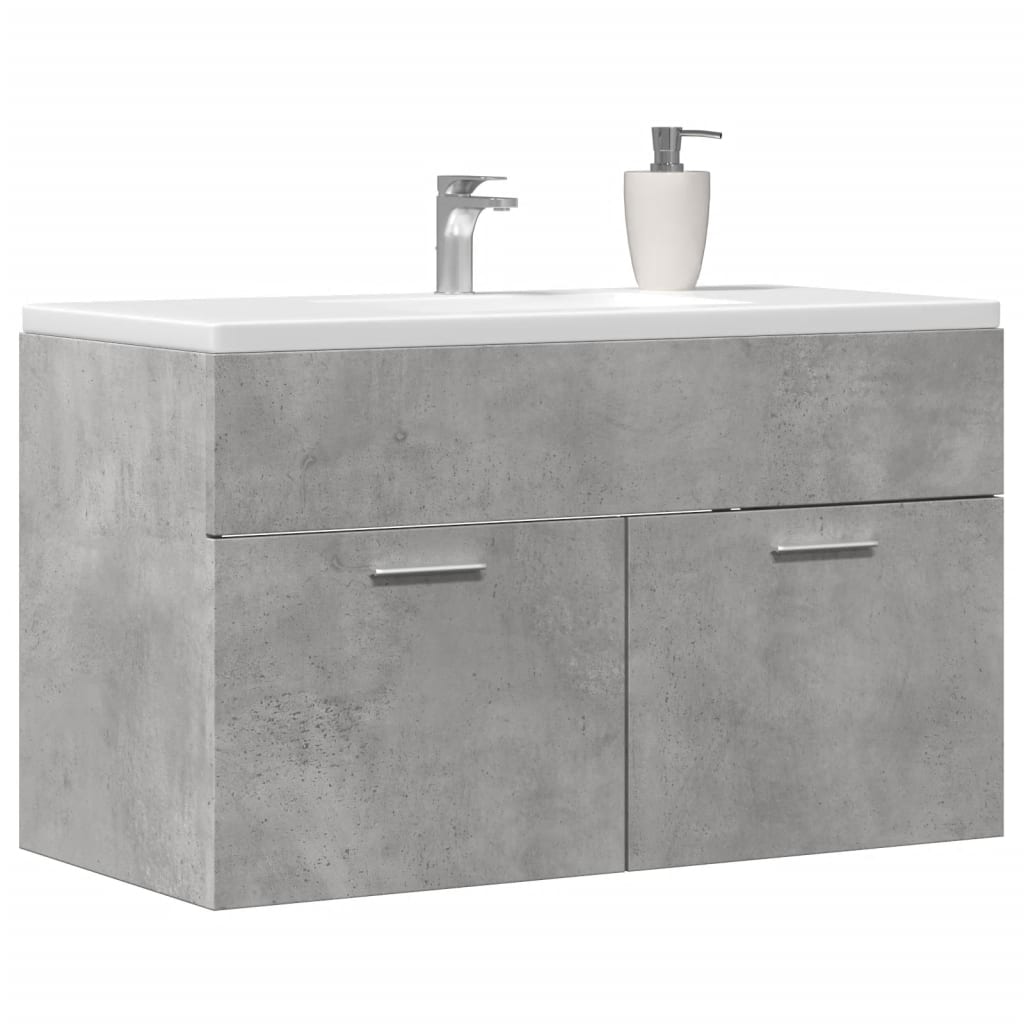 vidaXL Dulap de chiuvetă, gri beton, 80x38,5x46 cm, PAL vidaXL Dulap de chiuvetă, gri beton, 80x38,5x46 cm, PAL