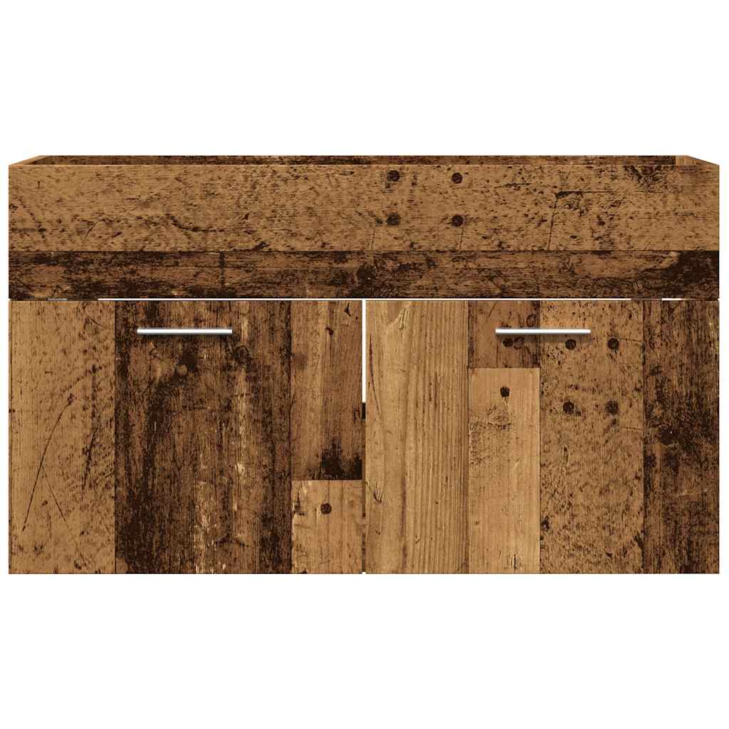 vidaXL Dulap chiuvetă baie, lemn vechi, 80x38,5x46 cm, lemn prelucrat