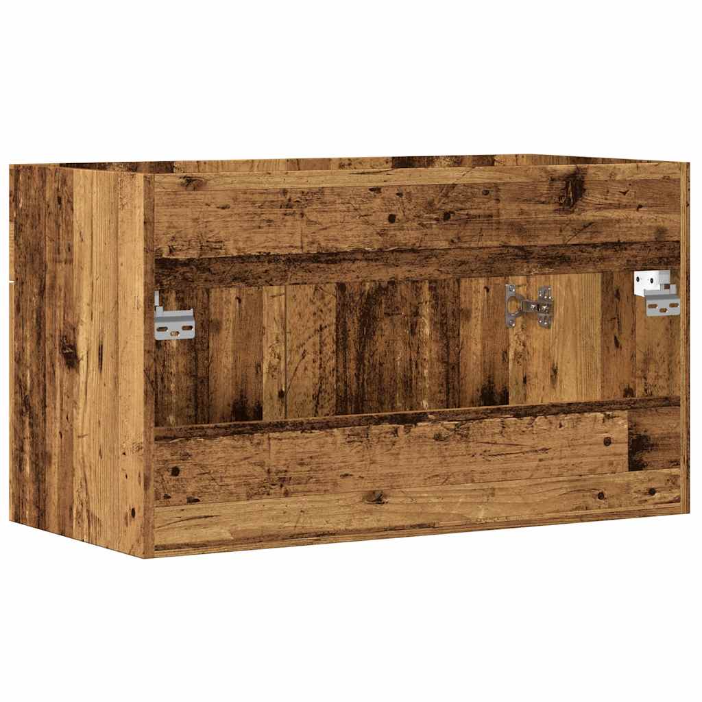 vidaXL Dulap chiuvetă baie, lemn vechi, 80x38,5x46 cm, lemn prelucrat
