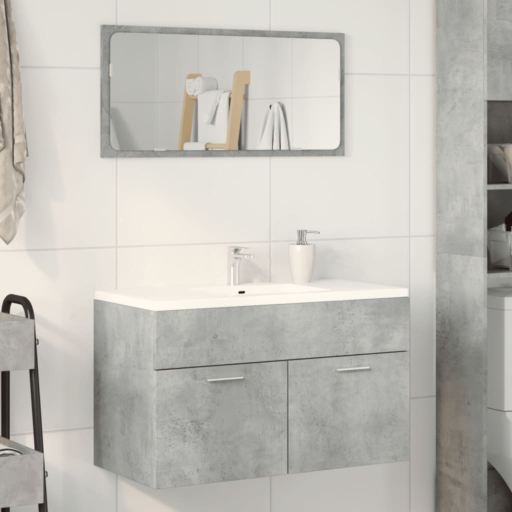 vidaXL Dulap de chiuvetă baie gri beton, 90x38,5x46 cm, lemn prelucrat vidaXL Dulap de chiuvetă baie gri beton, 90x38,5x46 cm, lemn prelucrat