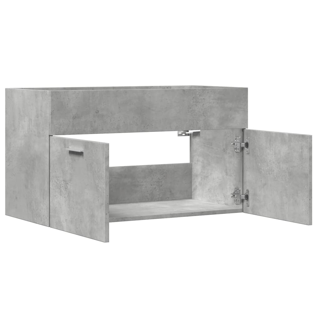 vidaXL Dulap de chiuvetă baie gri beton, 90x38,5x46 cm, lemn prelucrat vidaXL Dulap de chiuvetă baie gri beton, 90x38,5x46 cm, lemn prelucrat
