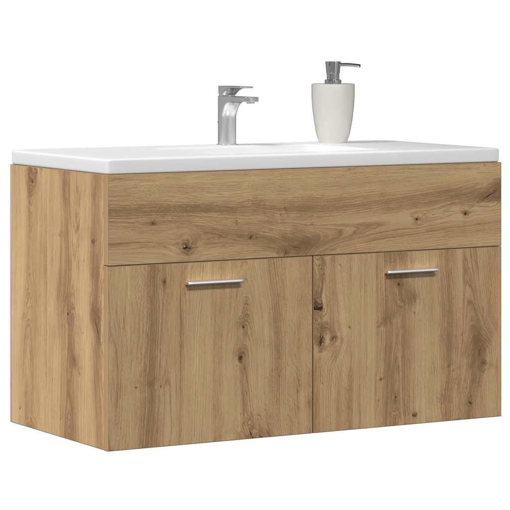 vidaXL Dulap chiuvetă baie, stejar artizanal 90x38,5x46 cm lemn
