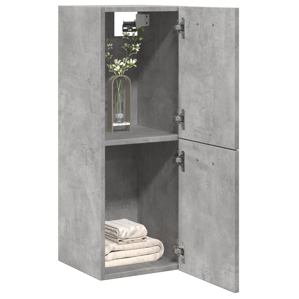 vidaXL Dulap suspendat de baie, gri beton, 30x30x80 cm, lemn prelucrat vidaXL Dulap suspendat de baie, gri beton, 30x30x80 cm, lemn prelucrat