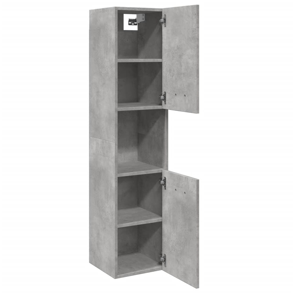 vidaXL Dulap suspendat de baie, gri beton, 30x30x130 cm lemn prelucrat