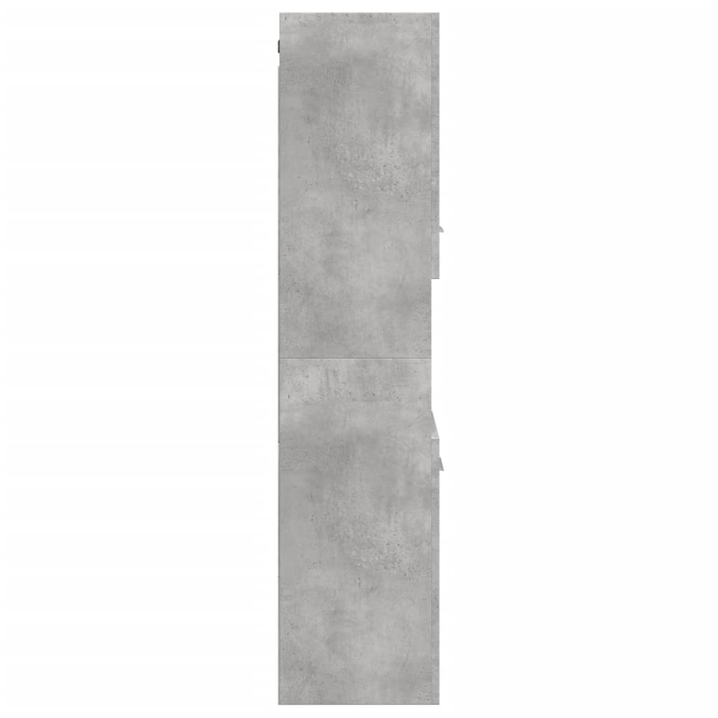vidaXL Dulap suspendat de baie, gri beton, 30x30x130 cm lemn prelucrat