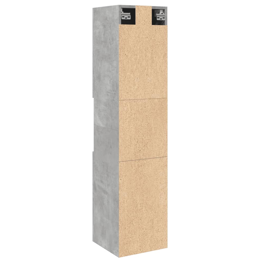 vidaXL Dulap suspendat de baie, gri beton, 30x30x130 cm lemn prelucrat