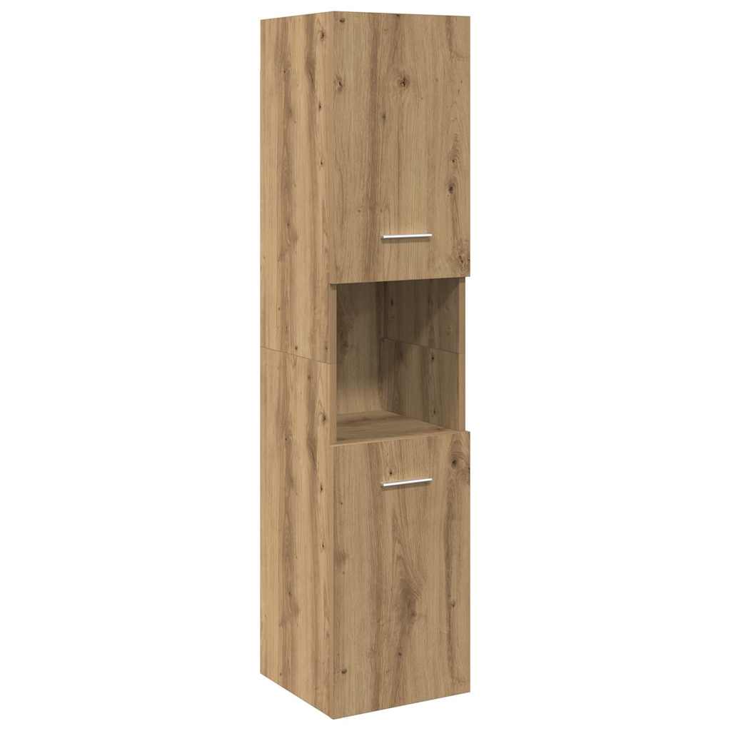 vidaXL Dulap suspendat de baie, stejar artizanal, 30x30x130 cm, lemn