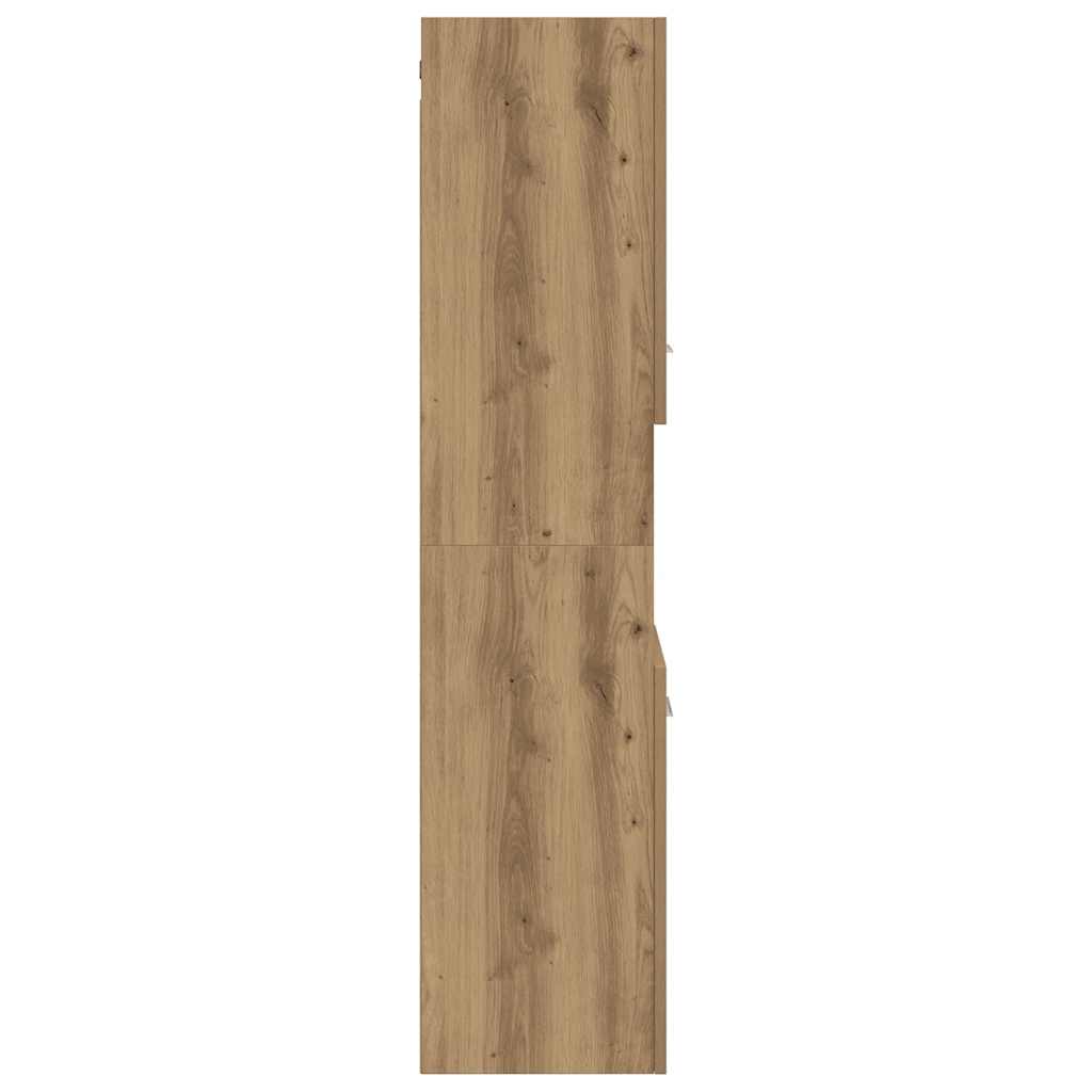 vidaXL Dulap suspendat de baie, stejar artizanal, 30x30x130 cm, lemn