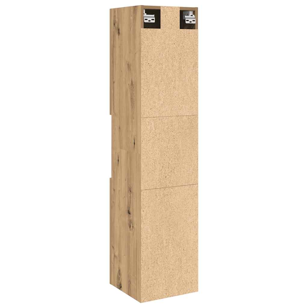 vidaXL Dulap suspendat de baie, stejar artizanal, 30x30x130 cm, lemn