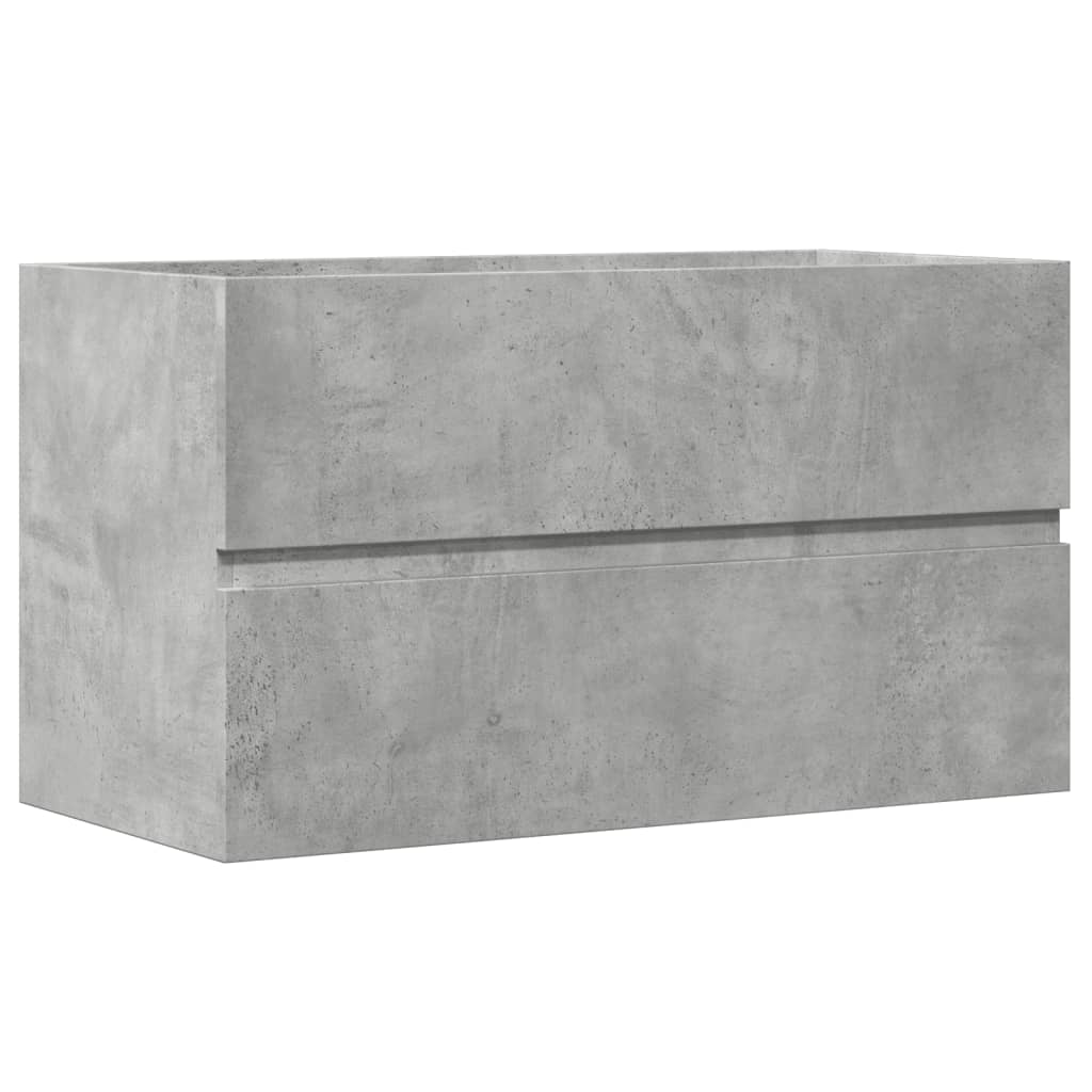 vidaXL Dulap de chiuvetă, gri beton, 90x38,5x45 cm, lemn prelucrat