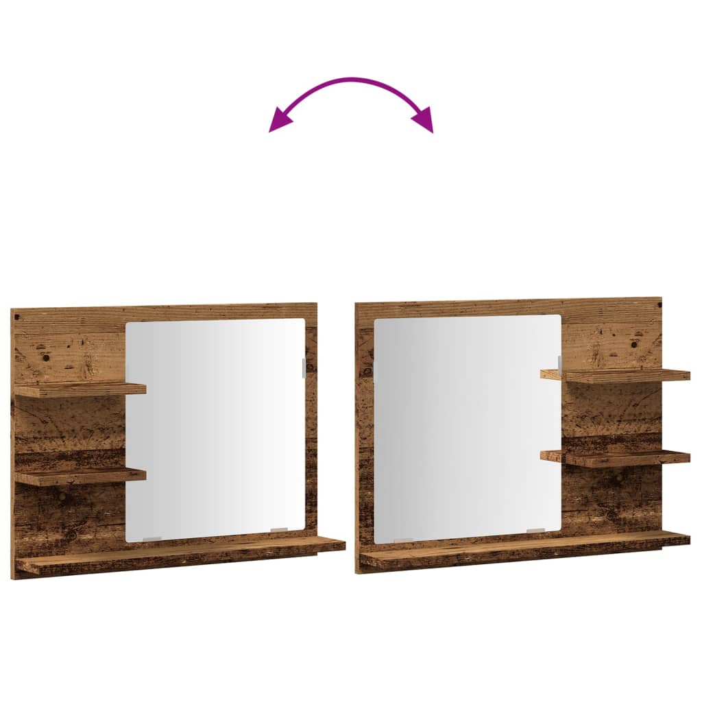 vidaXL Dulap cu oglindă de baie, lemn vechi, 60x10,5x45 cm vidaXL Dulap cu oglindă de baie, lemn vechi, 60x10,5x45 cm