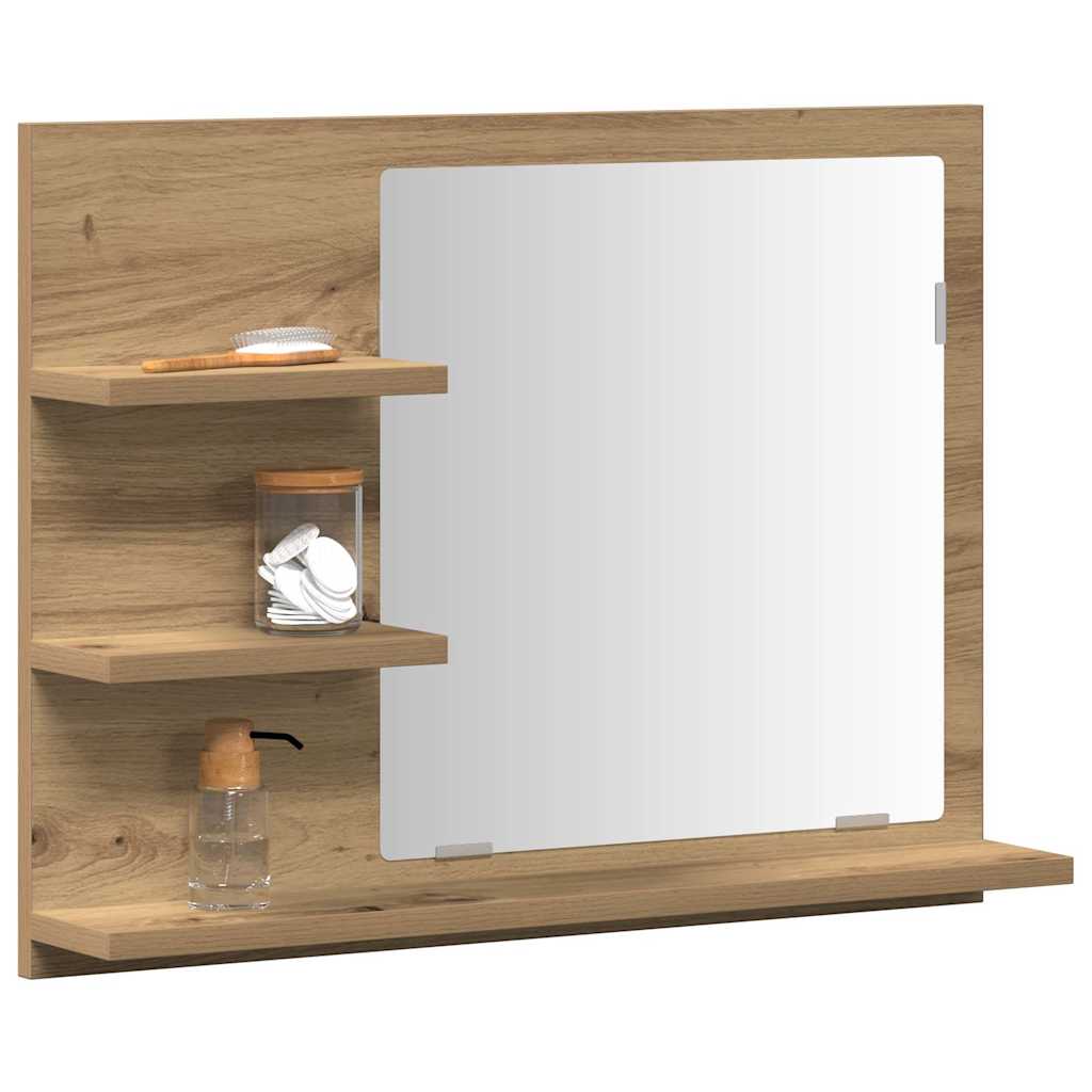 vidaXL Dulap cu oglindă de baie, stejar artizanal, 60x10,5x45 cm vidaXL Dulap cu oglindă de baie, stejar artizanal, 60x10,5x45 cm