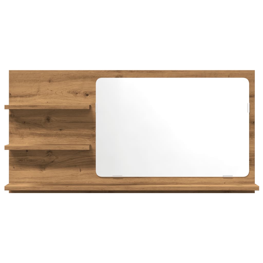 vidaXL Dulap baie cu oglindă stejar artizanal 90x11x45 cm, lemn vidaXL Dulap baie cu oglindă stejar artizanal 90x11x45 cm, lemn