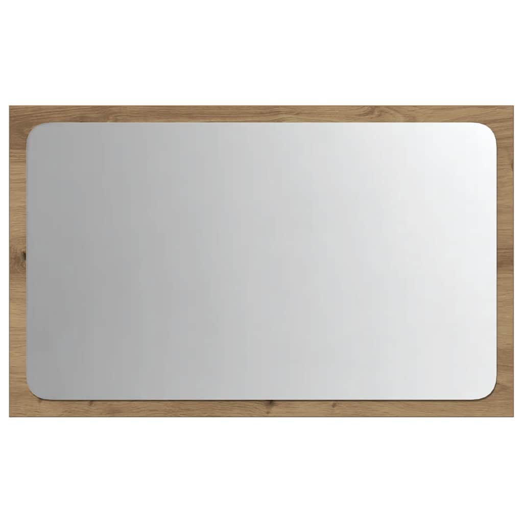 vidaXL Oglindă de baie cu lumină LED, stejar artizanal, 60x8,5x38 cm