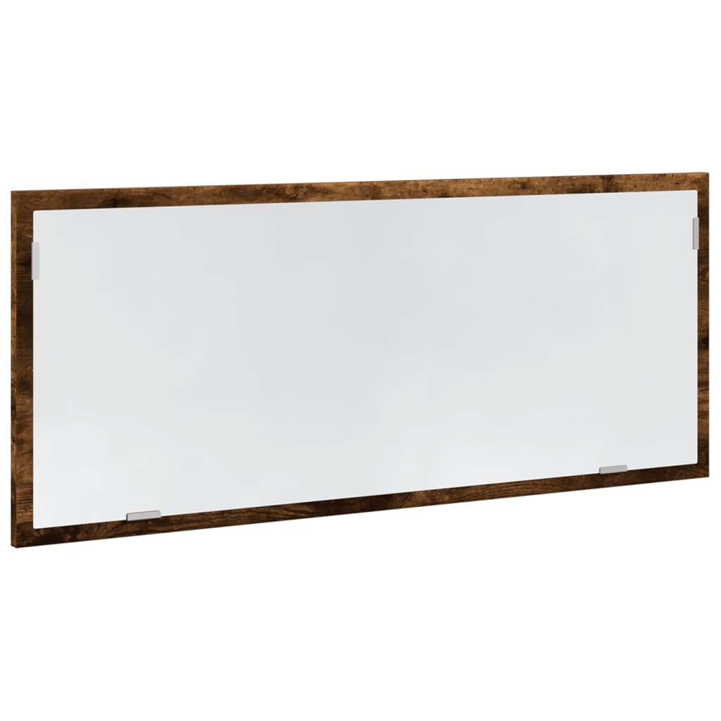 vidaXL Oglindă de baie LED stejar fumuriu 100x8,5x37 cm lemn prelucrat