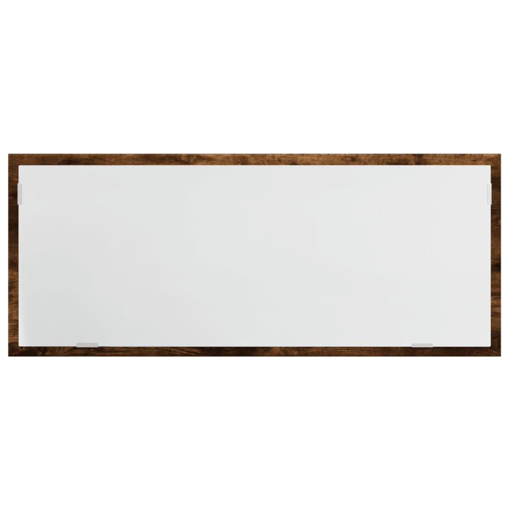 vidaXL Oglindă de baie LED stejar fumuriu 100x8,5x37 cm lemn prelucrat