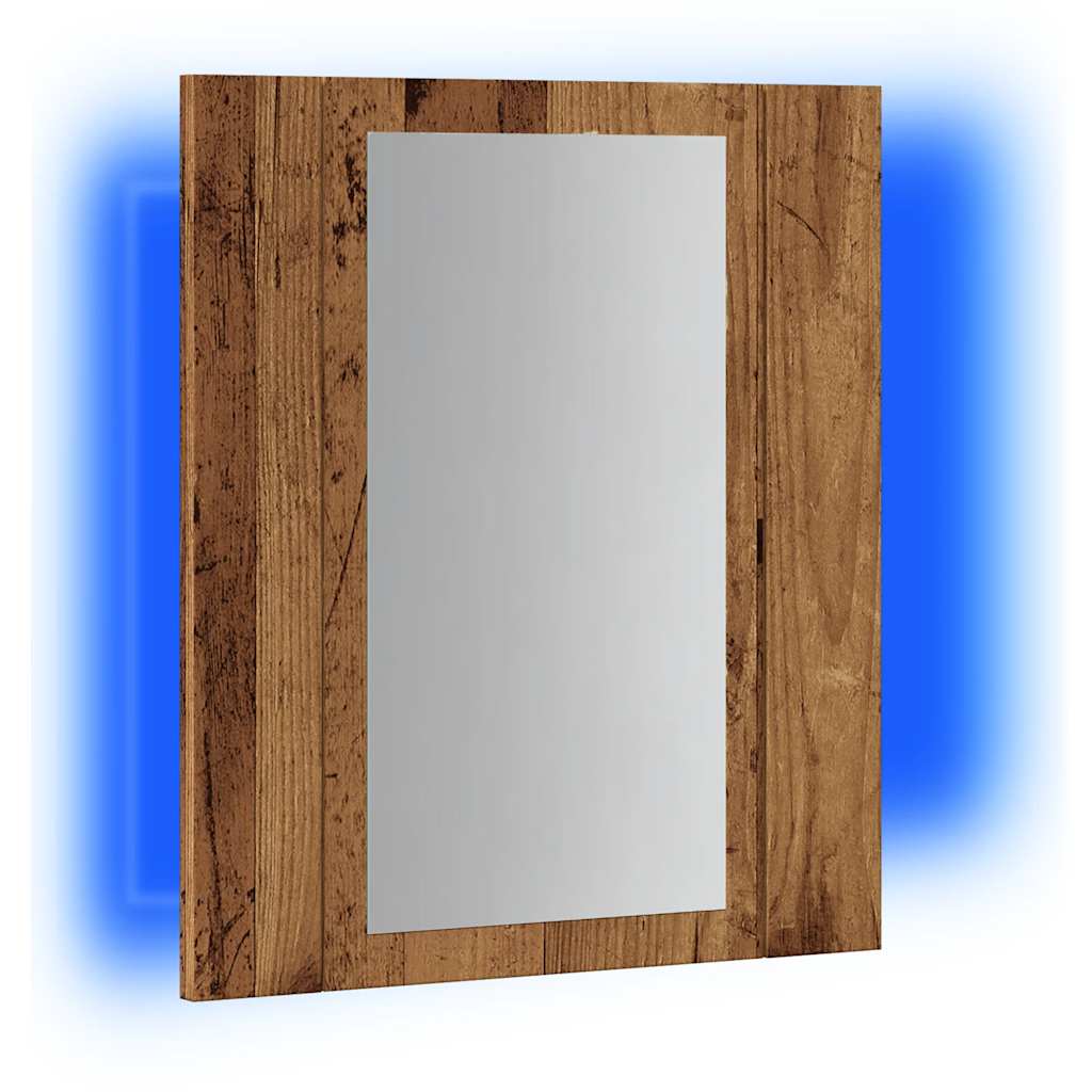 vidaXL Dulap cu oglindă cu LED de baie, lemn vechi, 40x12x45 cm, lemn vidaXL Dulap cu oglindă cu LED de baie, lemn vechi, 40x12x45 cm, lemn