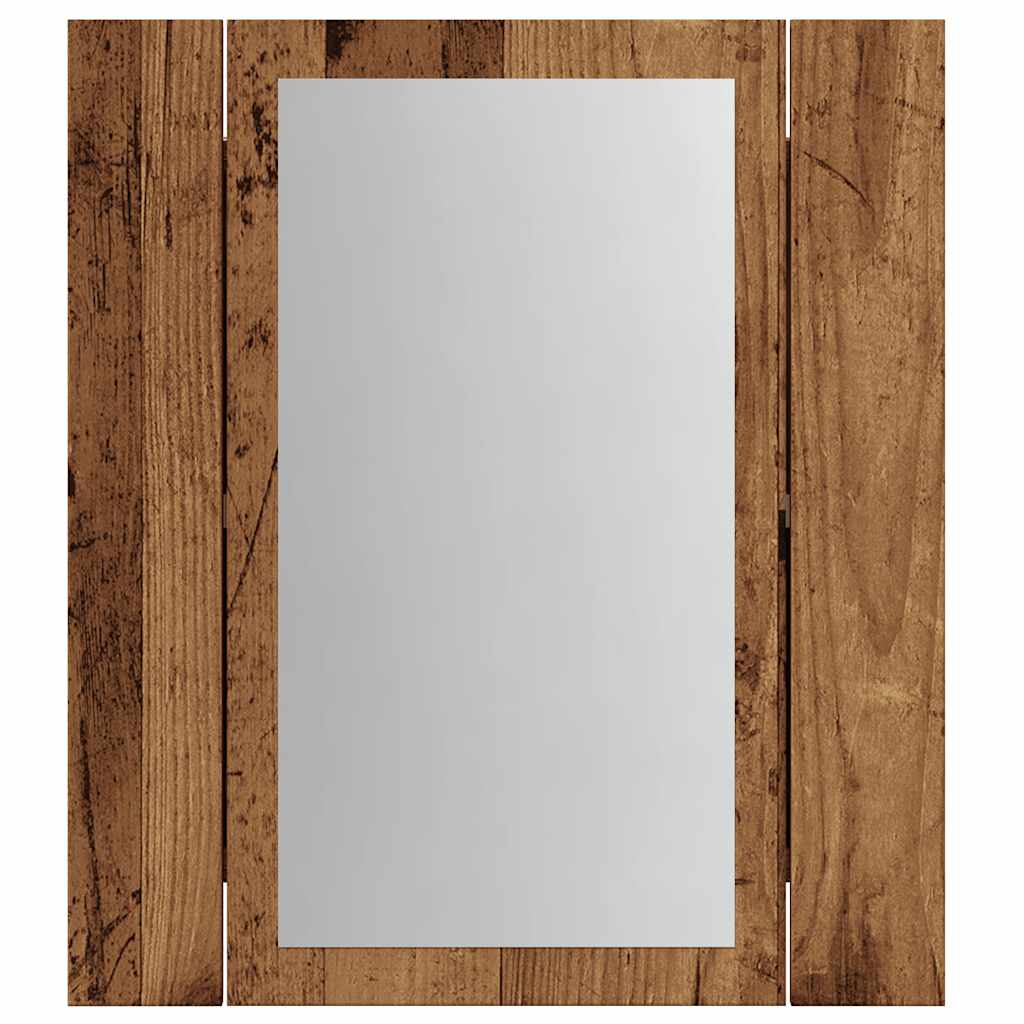 vidaXL Dulap cu oglindă cu LED de baie, lemn vechi, 40x12x45 cm, lemn vidaXL Dulap cu oglindă cu LED de baie, lemn vechi, 40x12x45 cm, lemn