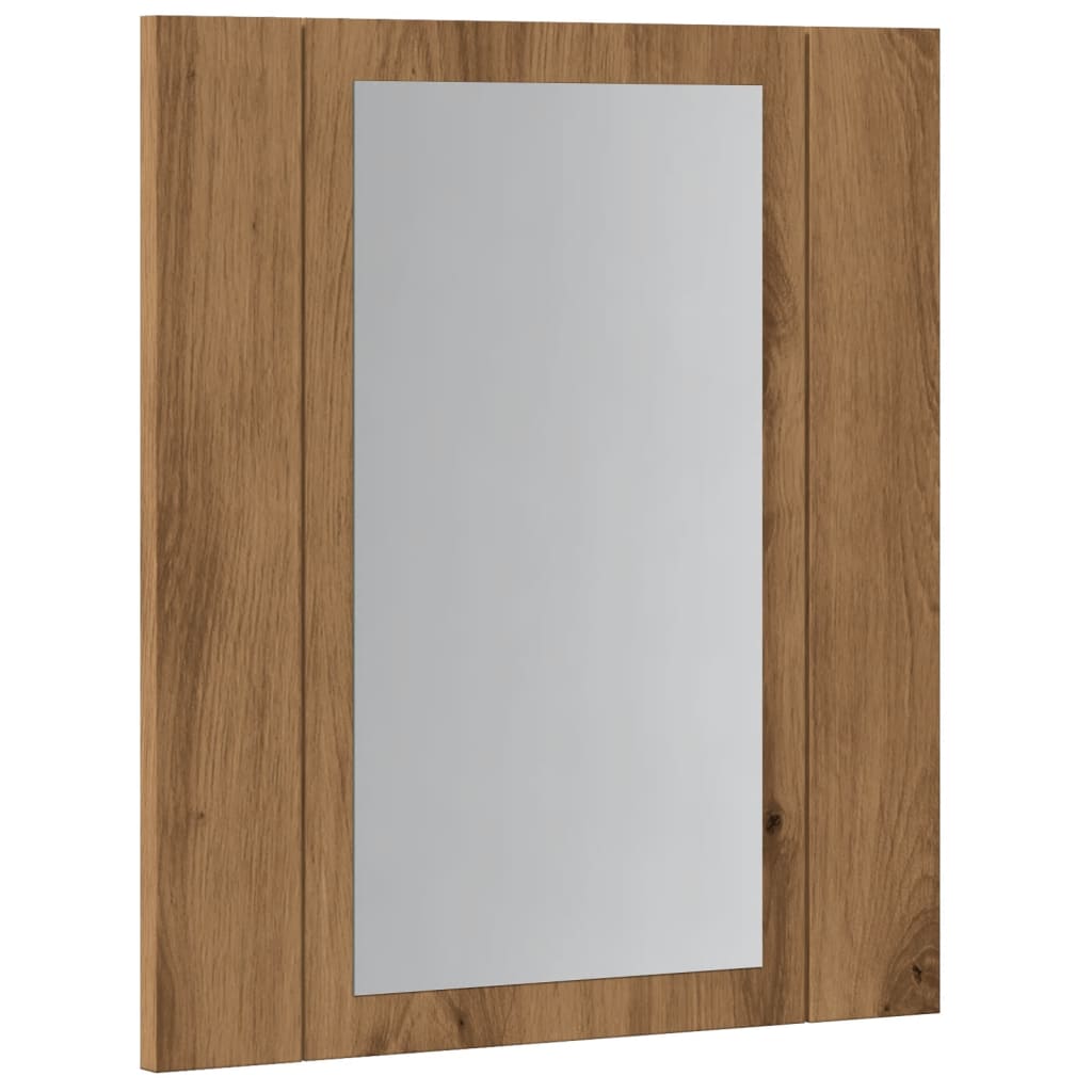 vidaXL Dulap cu oglindă de baie LED stejar artizanal 40x12x45 cm, lemn vidaXL Dulap cu oglindă de baie LED stejar artizanal 40x12x45 cm, lemn