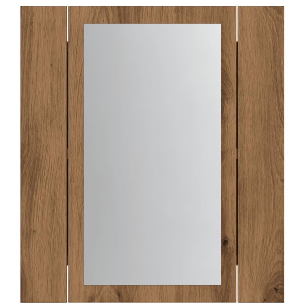 vidaXL Dulap cu oglindă de baie LED stejar artizanal 40x12x45 cm, lemn vidaXL Dulap cu oglindă de baie LED stejar artizanal 40x12x45 cm, lemn