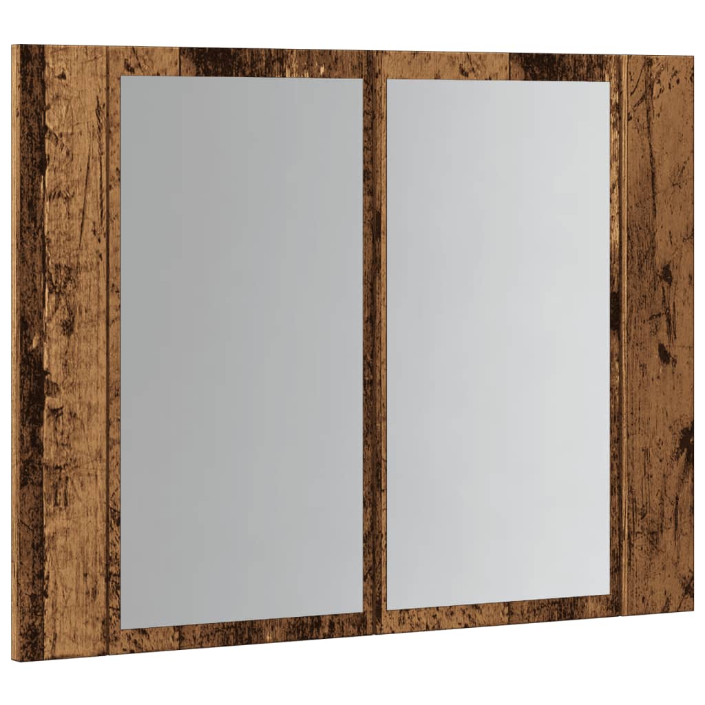 vidaXL Dulap cu oglindă & LED lemn vechi 60x12x45 cm lemn prelucrat vidaXL Dulap cu oglindă & LED lemn vechi 60x12x45 cm lemn prelucrat
