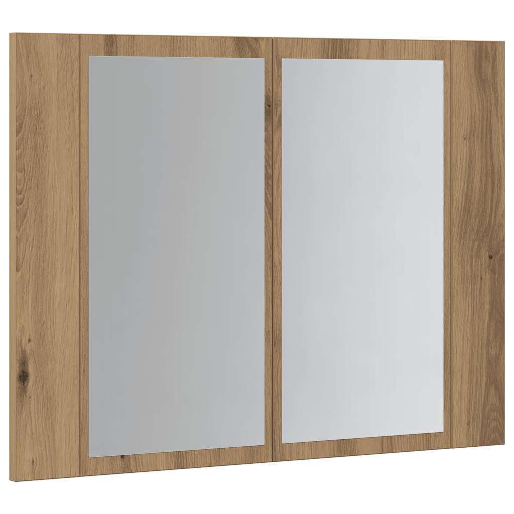 vidaXL Dulap cu oglindă & LED stejar artizanal 60x12x45 cm lemn vidaXL Dulap cu oglindă & LED stejar artizanal 60x12x45 cm lemn