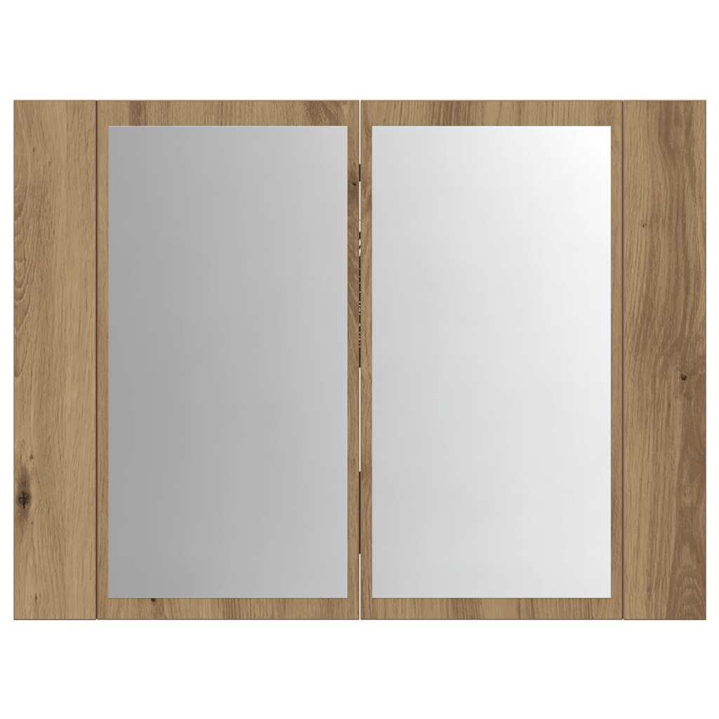 vidaXL Dulap cu oglindă & LED stejar artizanal 60x12x45 cm lemn vidaXL Dulap cu oglindă & LED stejar artizanal 60x12x45 cm lemn