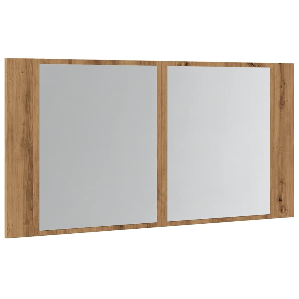vidaXL Dulap cu oglindă & LED stejar artizanal 90x12x45 cm lemn vidaXL Dulap cu oglindă & LED stejar artizanal 90x12x45 cm lemn