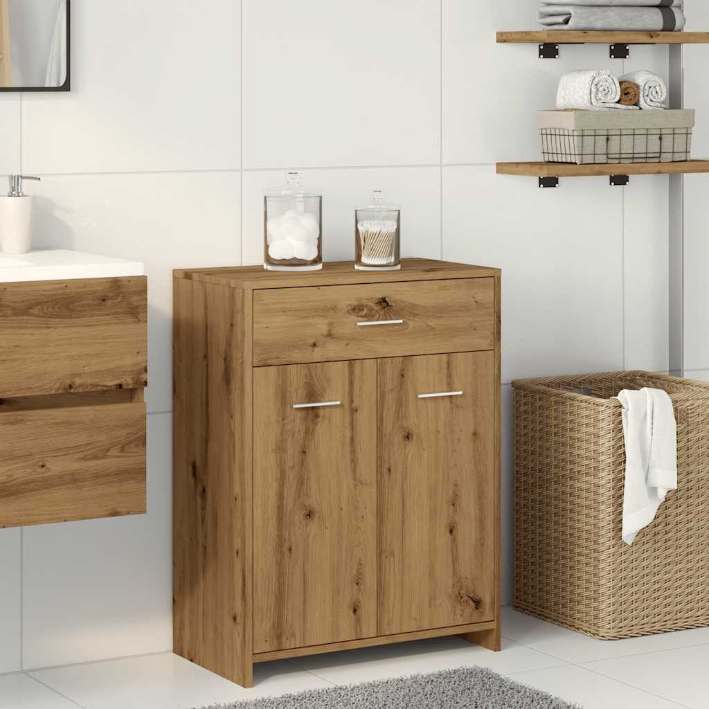 vidaXL Dulap pentru baie stejar artizanal, 60x33x80 cm, lemn prelucrat vidaXL Dulap pentru baie stejar artizanal, 60x33x80 cm, lemn prelucrat