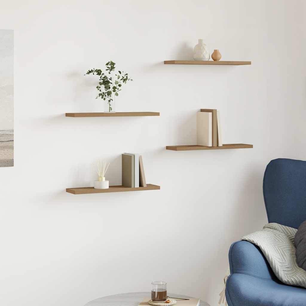 vidaXL Rafturi de perete, 4 buc., stejar artizanal, 40x10x1,5 cm, lemn vidaXL Rafturi de perete, 4 buc., stejar artizanal, 40x10x1,5 cm, lemn