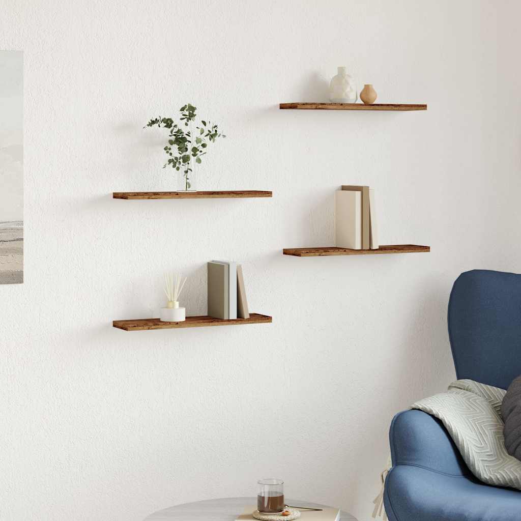 vidaXL Rafturi perete 4 buc., lemn vechi, 40x20x1,5 cm, lemn prelucrat vidaXL Rafturi perete 4 buc., lemn vechi, 40x20x1,5 cm, lemn prelucrat