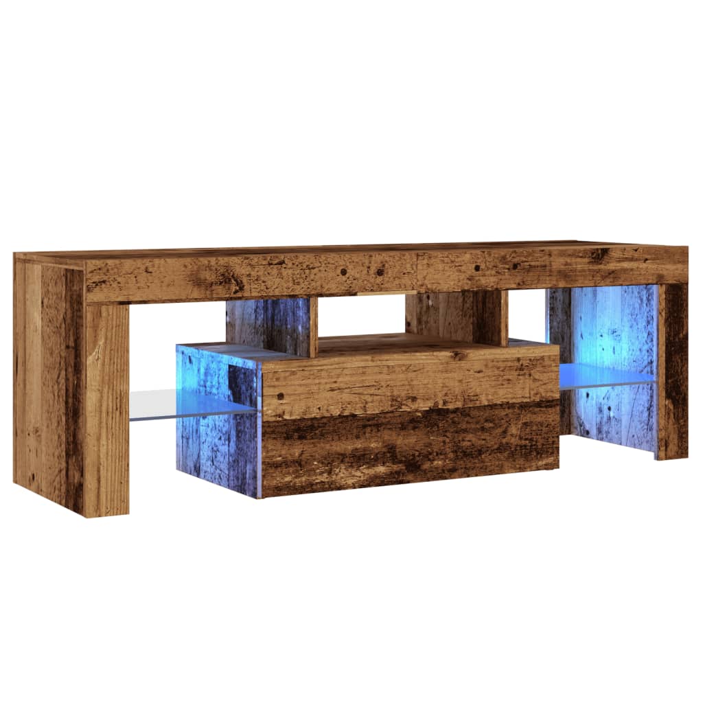 vidaXL Dulap TV cu lumini LED lemn vechi 120x36,5x40 cm lemn prelucrat vidaXL Dulap TV cu lumini LED lemn vechi 120x36,5x40 cm lemn prelucrat