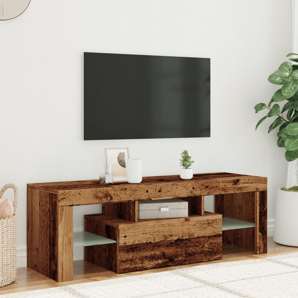 vidaXL Dulap TV cu lumini LED lemn vechi 120x36,5x40 cm lemn prelucrat vidaXL Dulap TV cu lumini LED lemn vechi 120x36,5x40 cm lemn prelucrat