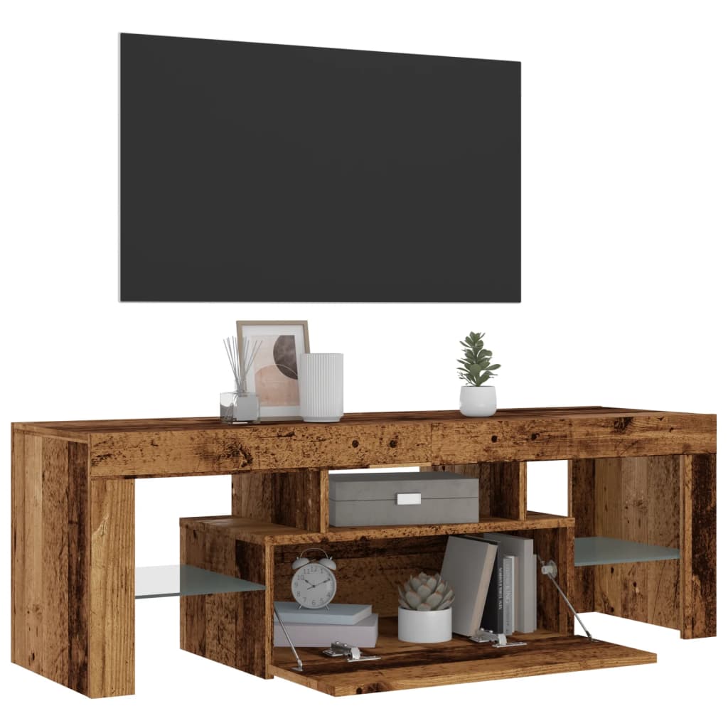 vidaXL Dulap TV cu lumini LED lemn vechi 120x36,5x40 cm lemn prelucrat vidaXL Dulap TV cu lumini LED lemn vechi 120x36,5x40 cm lemn prelucrat