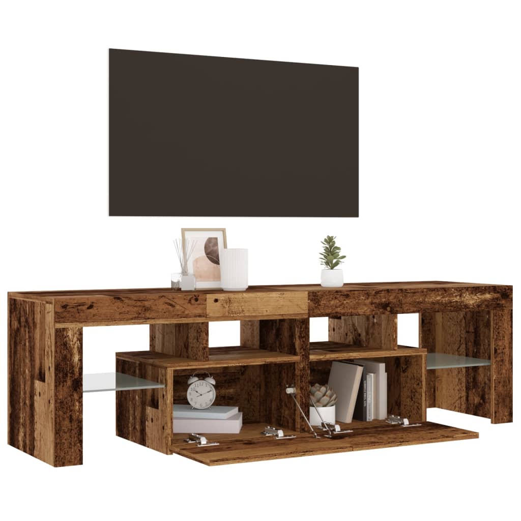 vidaXL Dulap TV cu lumini LED lemn vechi 140x36,5x40 cm lemn prelucrat vidaXL Dulap TV cu lumini LED lemn vechi 140x36,5x40 cm lemn prelucrat