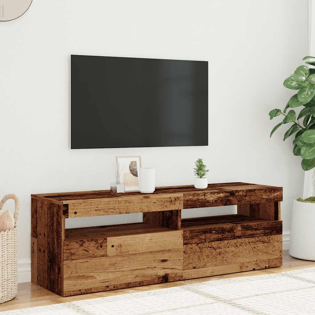 vidaXL Dulap TV cu lumini LED lemn vechi 120x35x40 cm lemn prelucrat vidaXL Dulap TV cu lumini LED lemn vechi 120x35x40 cm lemn prelucrat