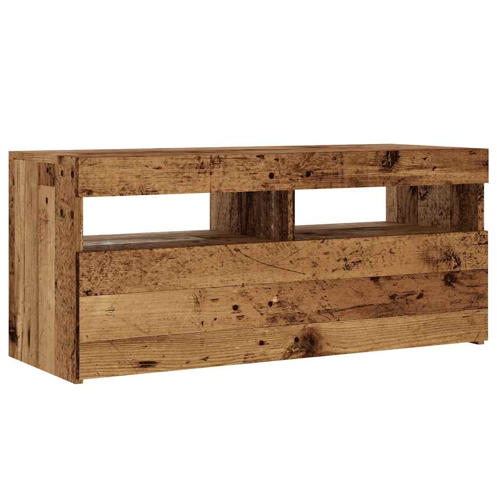 vidaXL Dulap TV cu lumini LED lemn vechi 90x35x40 cm lemn prelucrat vidaXL Dulap TV cu lumini LED lemn vechi 90x35x40 cm lemn prelucrat