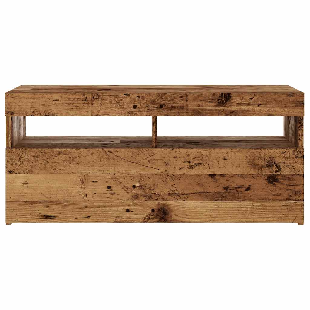 vidaXL Dulap TV cu lumini LED lemn vechi 90x35x40 cm lemn prelucrat vidaXL Dulap TV cu lumini LED lemn vechi 90x35x40 cm lemn prelucrat