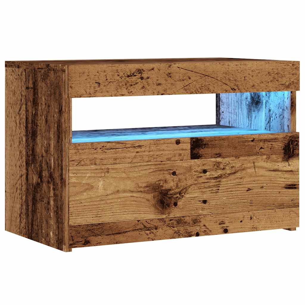 vidaXL Dulap TV cu lumini LED lemn vechi 60x35x40 cm lemn prelucrat vidaXL Dulap TV cu lumini LED lemn vechi 60x35x40 cm lemn prelucrat