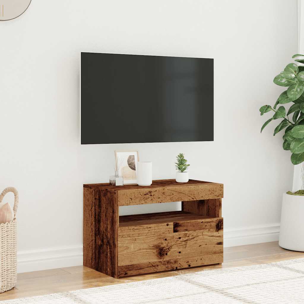 vidaXL Dulap TV cu lumini LED lemn vechi 60x35x40 cm lemn prelucrat vidaXL Dulap TV cu lumini LED lemn vechi 60x35x40 cm lemn prelucrat