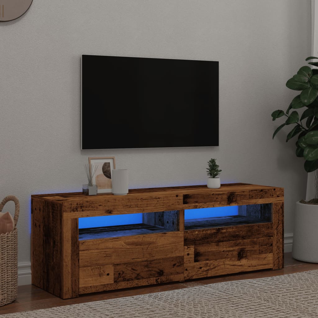 vidaXL Dulap TV cu lumini LED lemn vechi 120x35x40 cm lemn prelucrat vidaXL Dulap TV cu lumini LED lemn vechi 120x35x40 cm lemn prelucrat