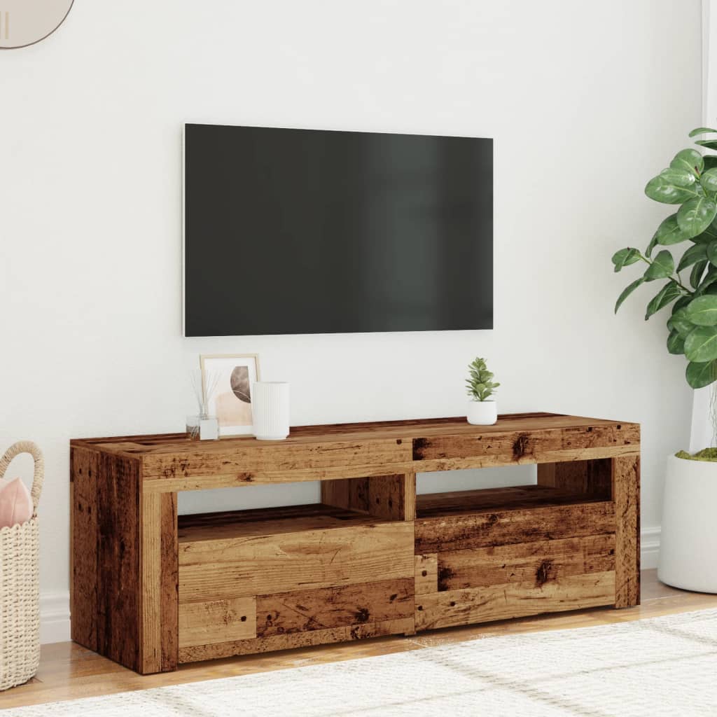 vidaXL Dulap TV cu lumini LED lemn vechi 120x35x40 cm lemn prelucrat vidaXL Dulap TV cu lumini LED lemn vechi 120x35x40 cm lemn prelucrat