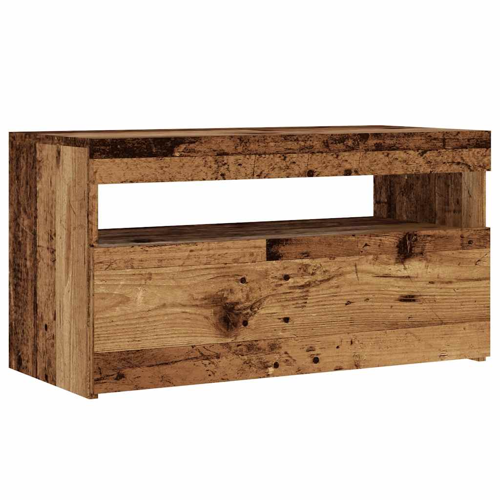 vidaXL Dulap TV cu lumini LED lemn vechi 75x35x40 cm lemn prelucrat vidaXL Dulap TV cu lumini LED lemn vechi 75x35x40 cm lemn prelucrat
