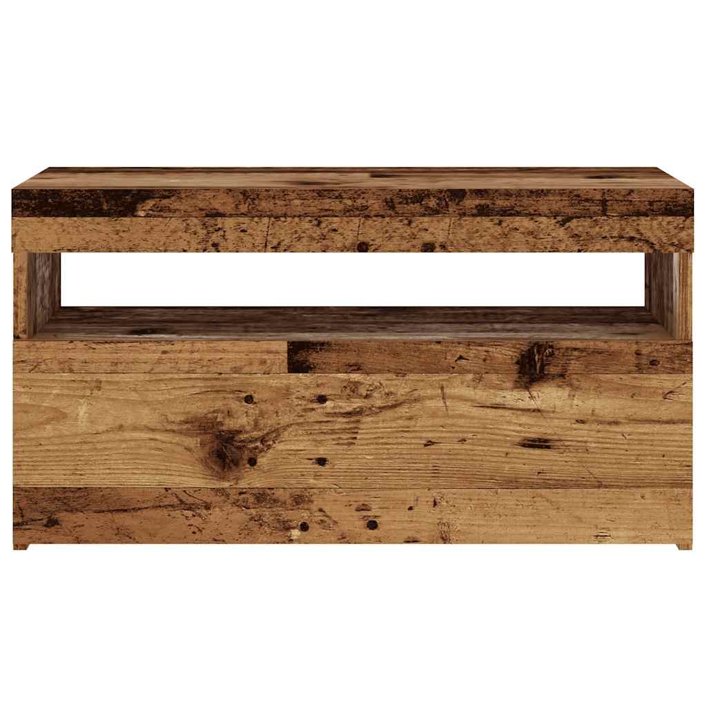 vidaXL Dulapuri TV cu lumini LED, 2 buc., lemn vechi, lemn prelucrat