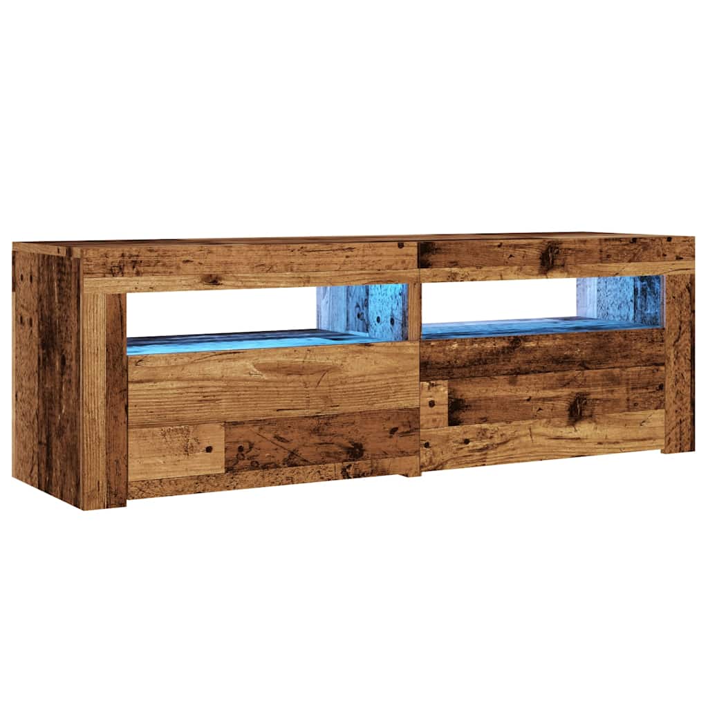 vidaXL Dulap TV cu lumini LED lemn vechi 120x35x40 cm lemn prelucrat vidaXL Dulap TV cu lumini LED lemn vechi 120x35x40 cm lemn prelucrat