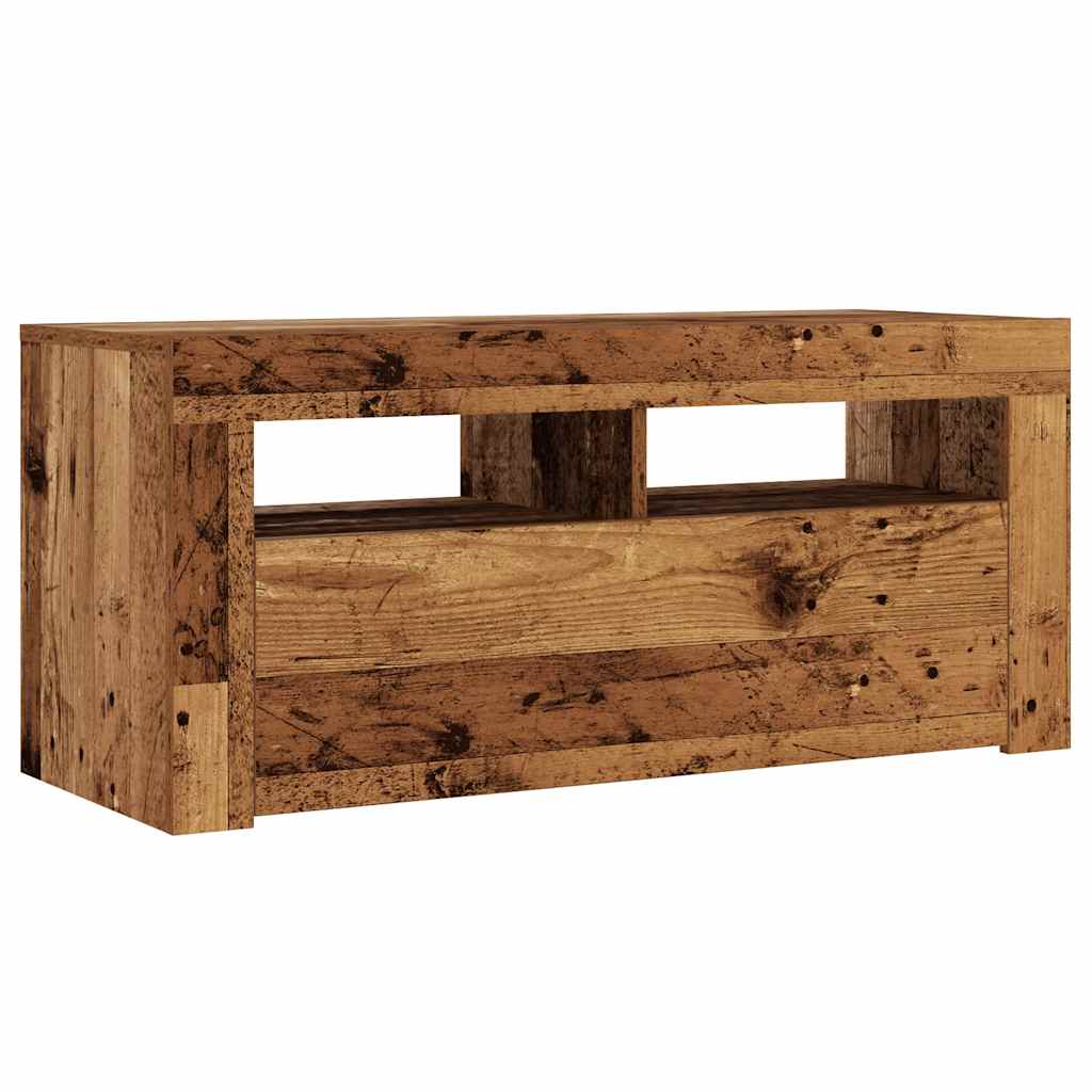 vidaXL Dulap TV cu lumini LED lemn vechi 90x35x40 cm lemn prelucrat vidaXL Dulap TV cu lumini LED lemn vechi 90x35x40 cm lemn prelucrat