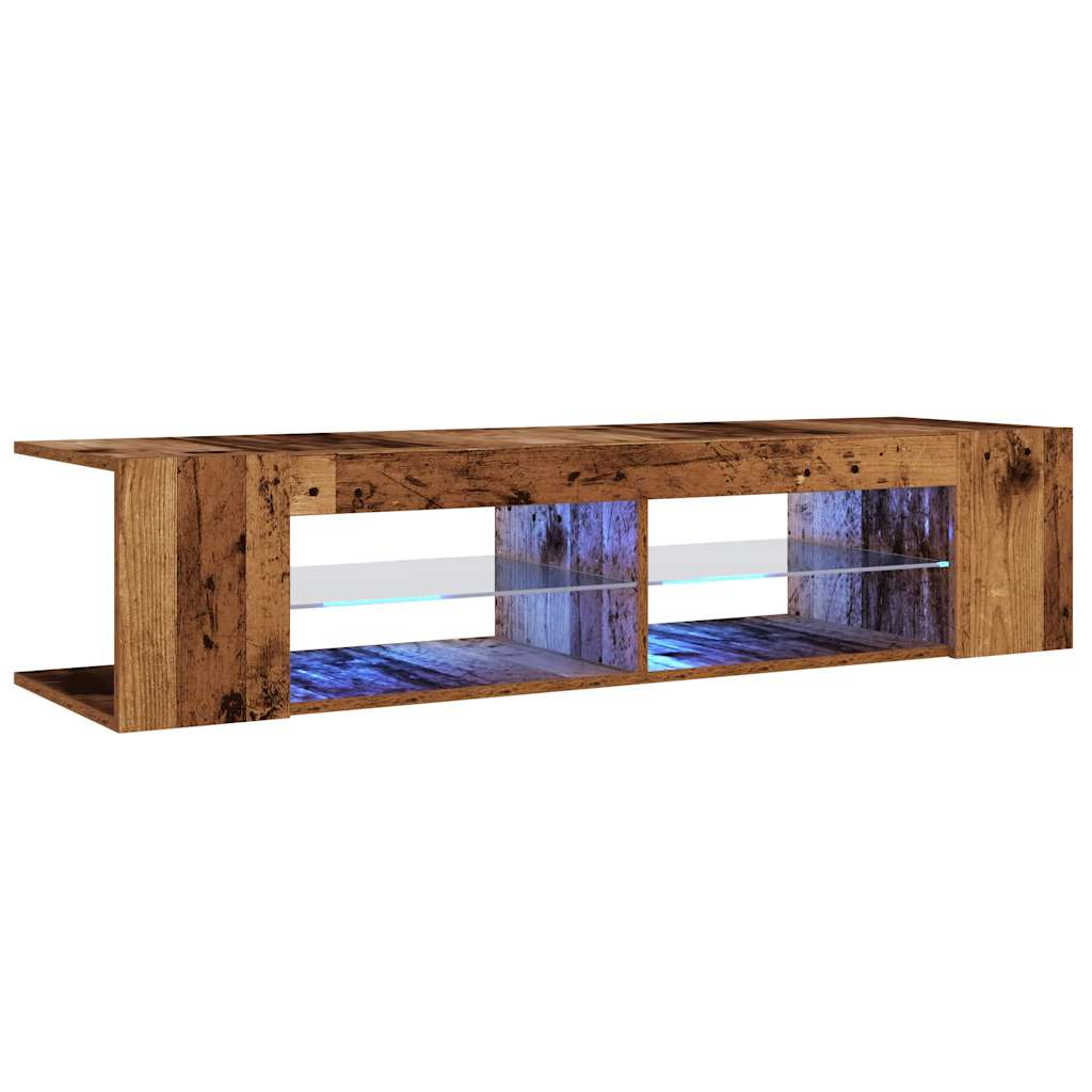 vidaXL Dulap TV cu lumini LED lemn vechi 135x39x30 cm lemn prelucrat vidaXL Dulap TV cu lumini LED lemn vechi 135x39x30 cm lemn prelucrat