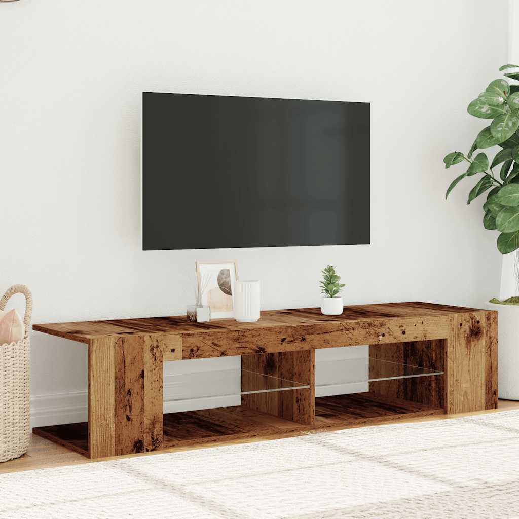 vidaXL Dulap TV cu lumini LED lemn vechi 135x39x30 cm lemn prelucrat vidaXL Dulap TV cu lumini LED lemn vechi 135x39x30 cm lemn prelucrat